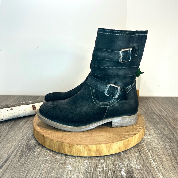 *🎉HP🎉 Roan by BED|STU | Lola Distressed Suede Moto Boots in Black 8.5 - Picture 6 of 16